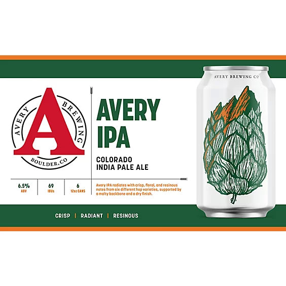 Avery Brewing IPA Beer In Cans - 6-12 Fl. Oz.
