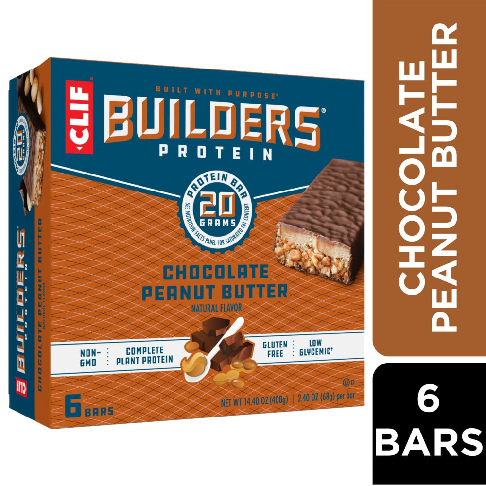 CLIF BUILDERS Chocolatey Peanut Butter 20g Protein Bars