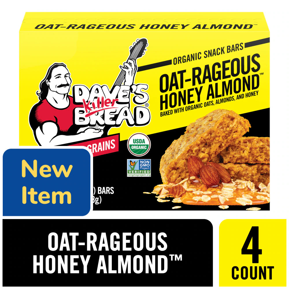 Dave's Killer Bread Oat-Rageous Honey Almond Organic Snack Bars