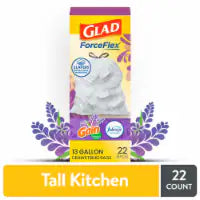 Glad ForceFlex with Febreze Gain Lavender Scent Tall Kitchen Drawstring