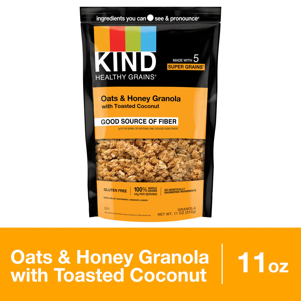 KIND Healthy Grains Oats & Honey with Toasted Coconut Granola Clusters 11 Oz.