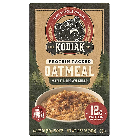 Kodiak Maple Brown Sugar Instant Oatmeal Packets Box - 6 Pack