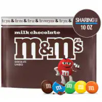 M&M'S Milk Chocolate Candy Sharing Size Bag 10 Oz