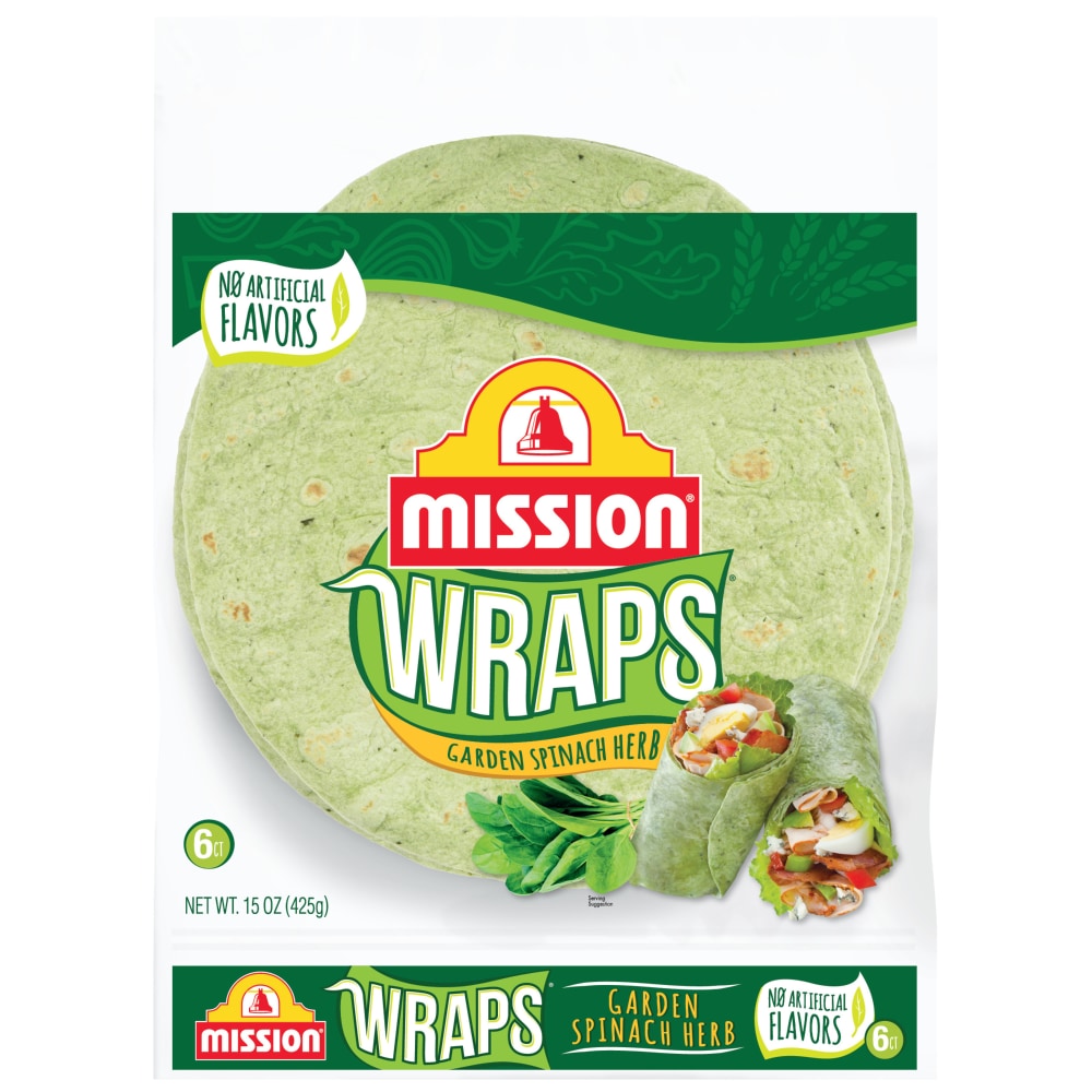Mission Wraps Garden Spinach 6 Ct