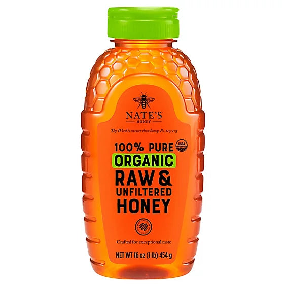 Nature Nate's® 100% Pure Organic Raw & Unfiltered Honey 16 Oz