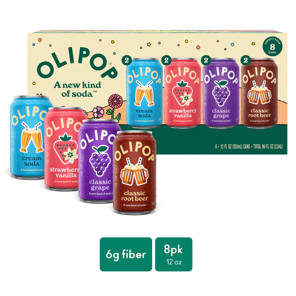 Olipop® Variety Pack Prebiotic Soda Cans 8 Pack