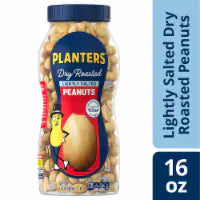 PLANTERS Lower Sodium Whole Dry Roasted Lightly Salted Peanuts 16 Oz