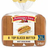 Pepperidge Farm Butter Hot Dog Buns Top Sliced