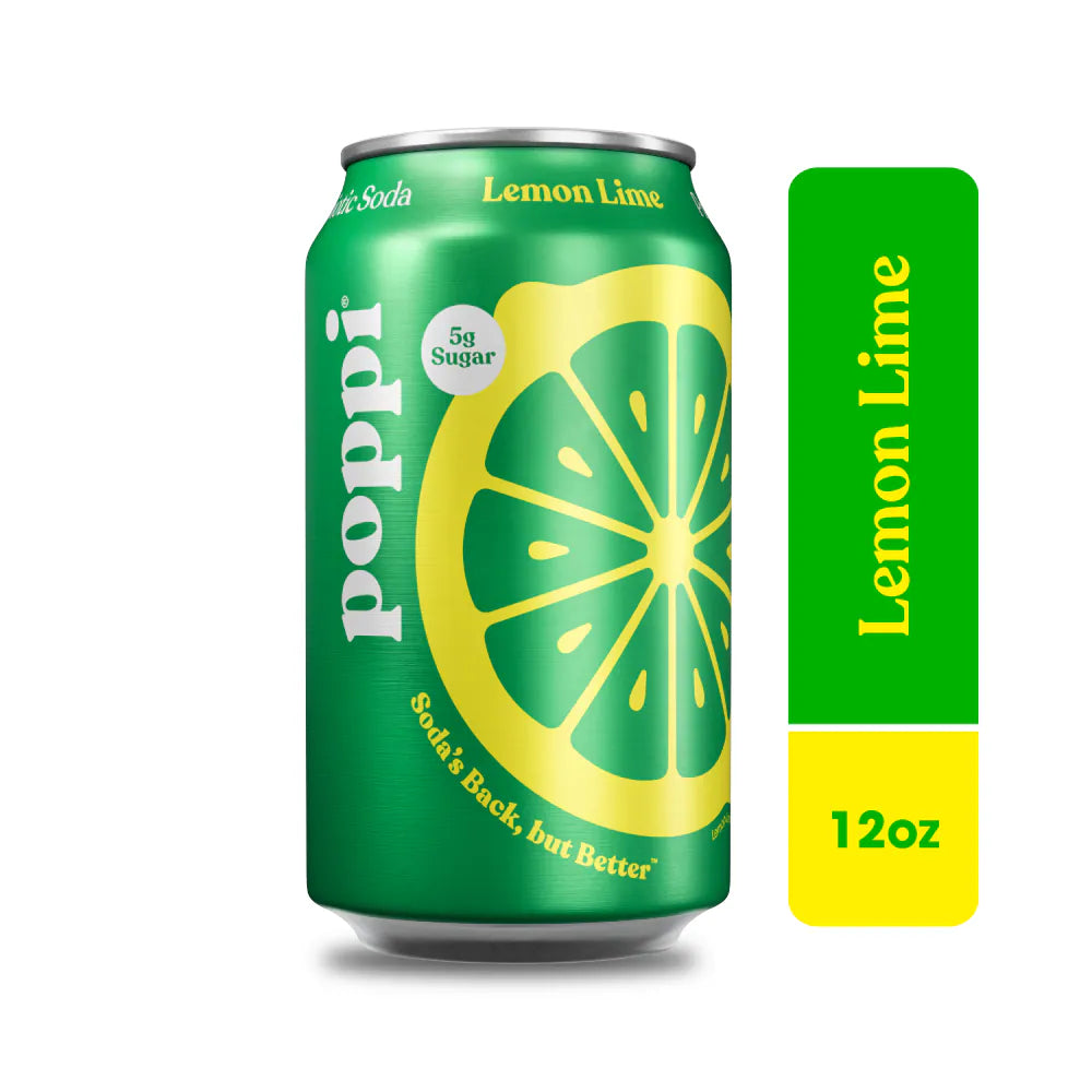 Poppi Lemon Lime Prebiotic Soda Can