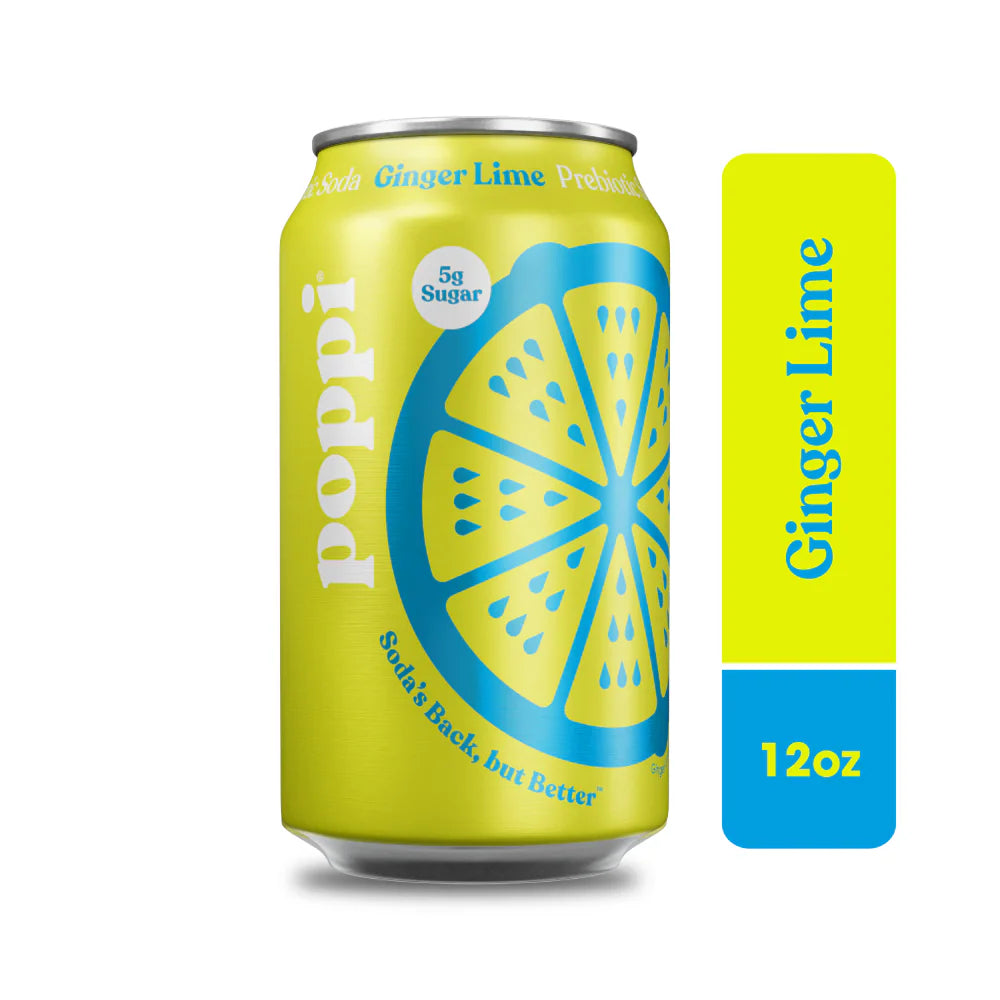 Poppi Lemon Lime Prebiotic Soda Can