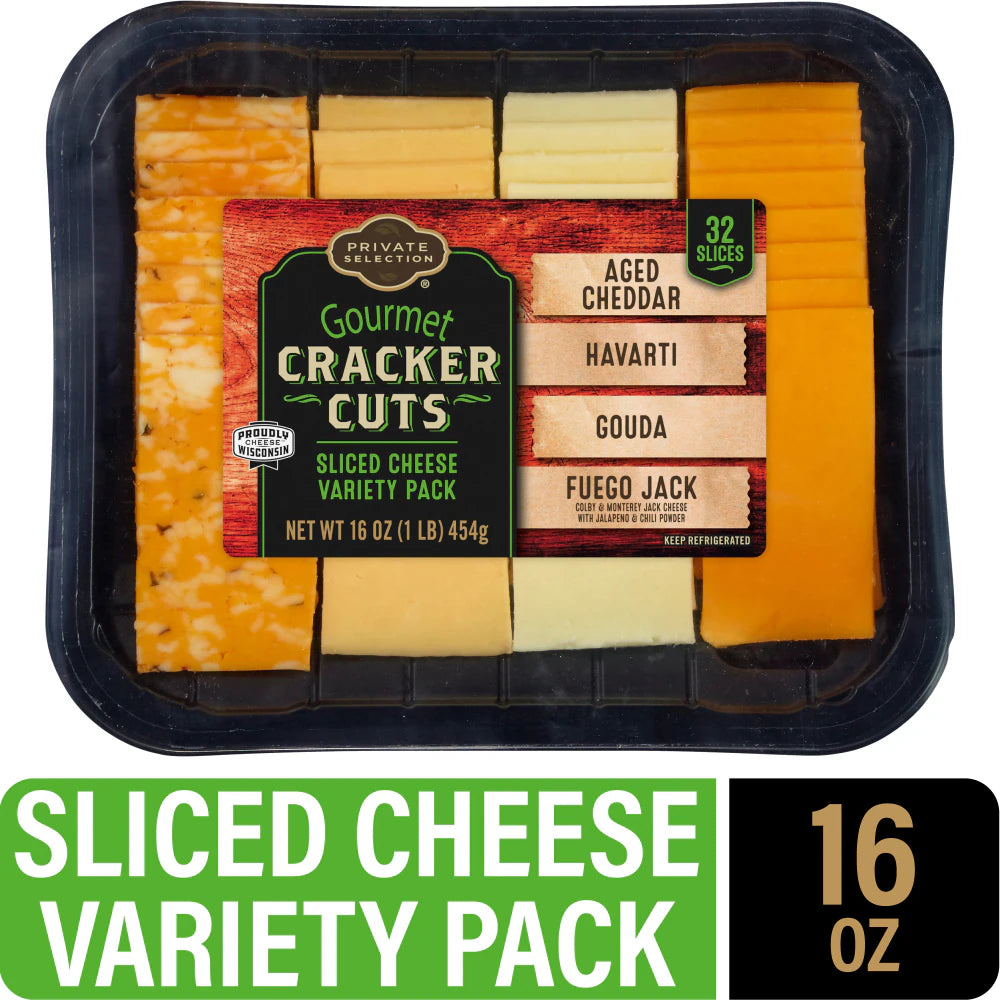 Private Selection® Gourmet Cracker Cuts Sliced Cheese Variety Pack 16 Oz