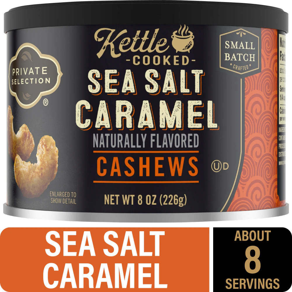 Private Selection® Kettle Cooked Sea Salted Caramel Cashews 8 Oz