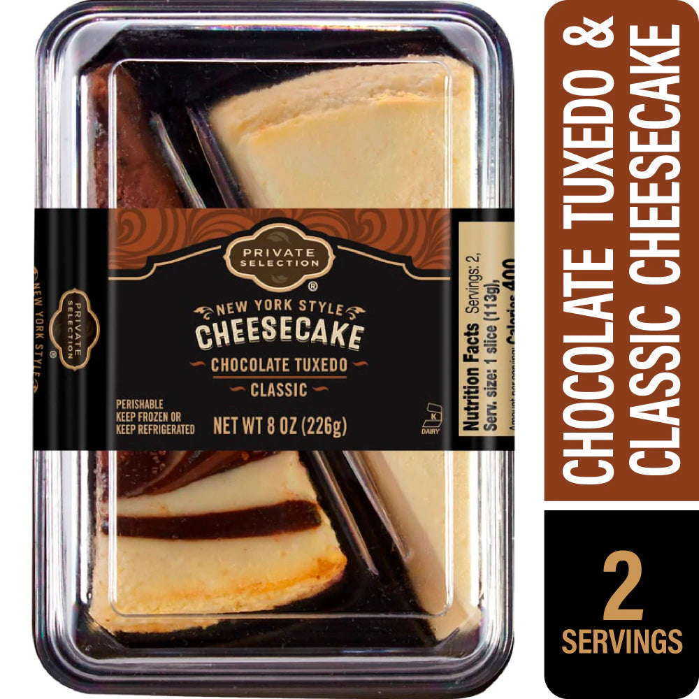 Private Selection® New York Style Chocolate Tuxedo and Classic Cheesecake Slices 2 Ct