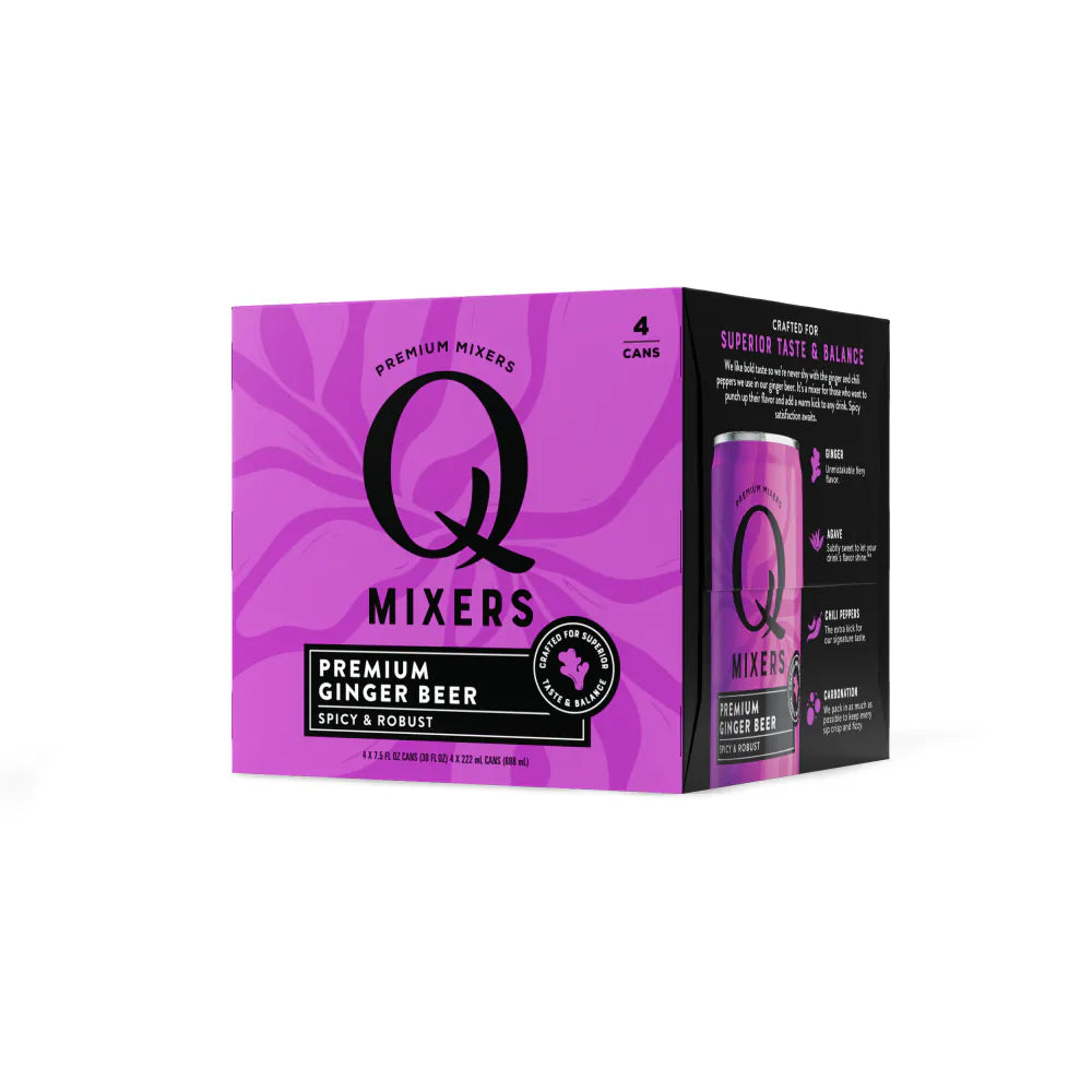 Q Mixers Ginger Beer, Premium Cocktail Mixer 4 Ct