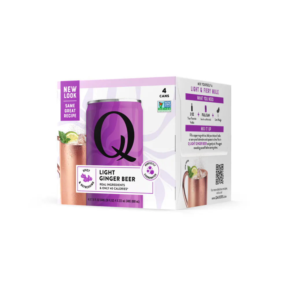 Q Mixers Light Ginger Beer, Premium Cocktail 4 Ct