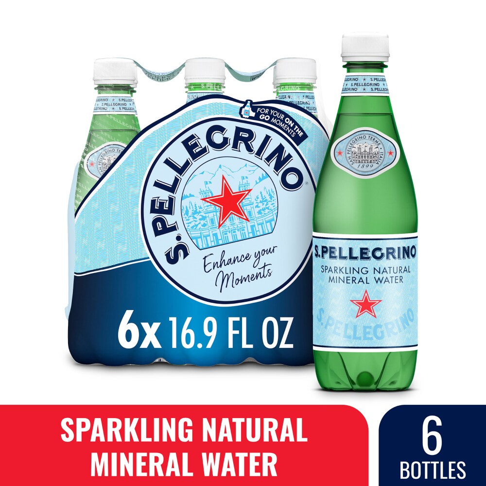 S.Pellegrino Sparkling Natural Mineral Water Glass Bottle