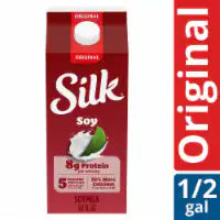 Silk Dairy Free Protein Original Soy Milk Half Gallon