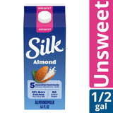 Silk Dairy Free Vegan Unsweetened Original Almond Milk Half Gallon