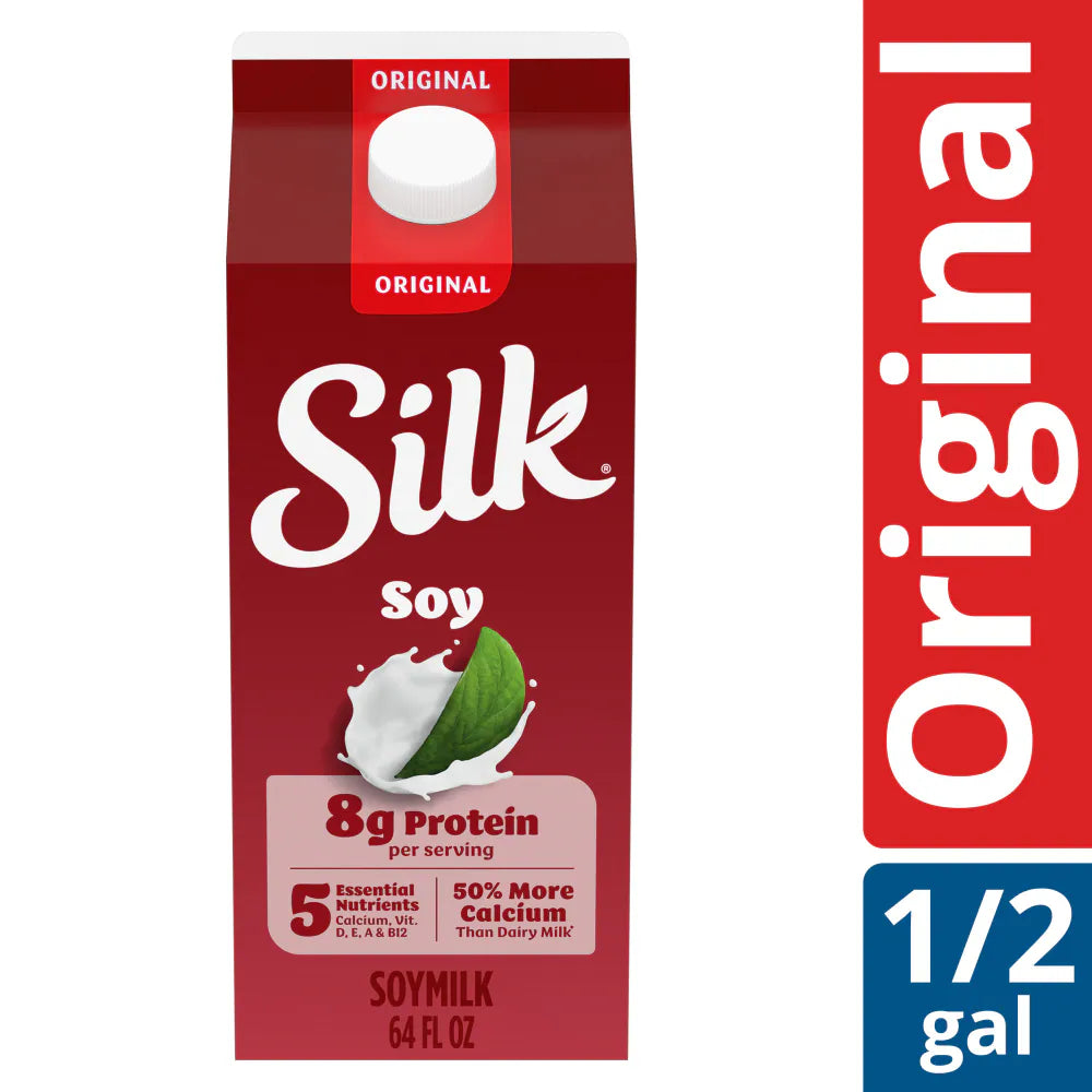 Silk Dairy Free Protein Original Soy Milk Half Gallon