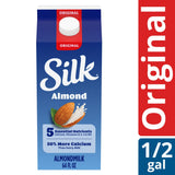 Silk Dairy Free Vegan Unsweetened Original Almond Milk Half Gallon