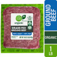 Simple Truth Organic® 90/10 Grass Fed Ground Beef Pack 1 LB