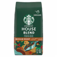Starbucks House Blend Medium Roast Hot or Iced Ground Coffee 12 Oz