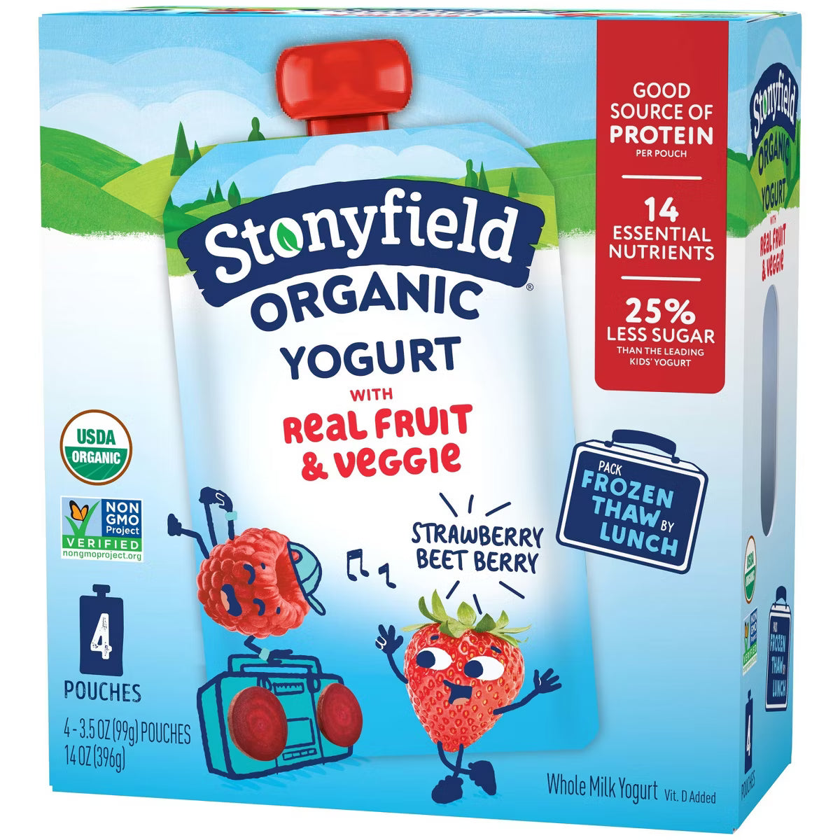 Stonyfield Organic Whole Milk Strawberry Beet Berry Kids' Yogurt - 4ct