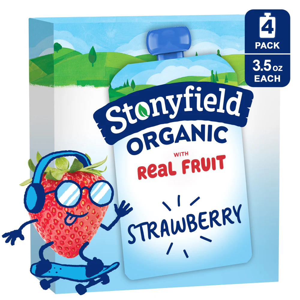 Stonyfield Organic Kids Reduced Fat Yogurt Tubes, Strawberry 8 Ct