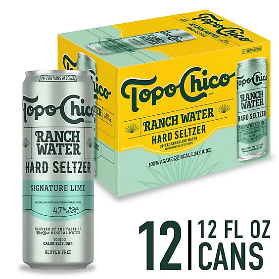 Topo Chico Hard Seltzer Ranch Water Original Hard Seltzer 4.7% ABV Cans - 12-12 Fl. Oz.