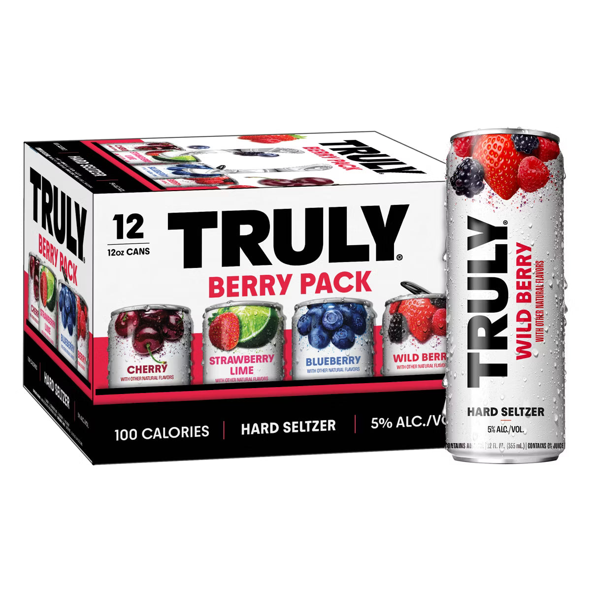 Truly Hard Seltzer Berry Mix Pack - 12pk/12 fl oz Slim Cans