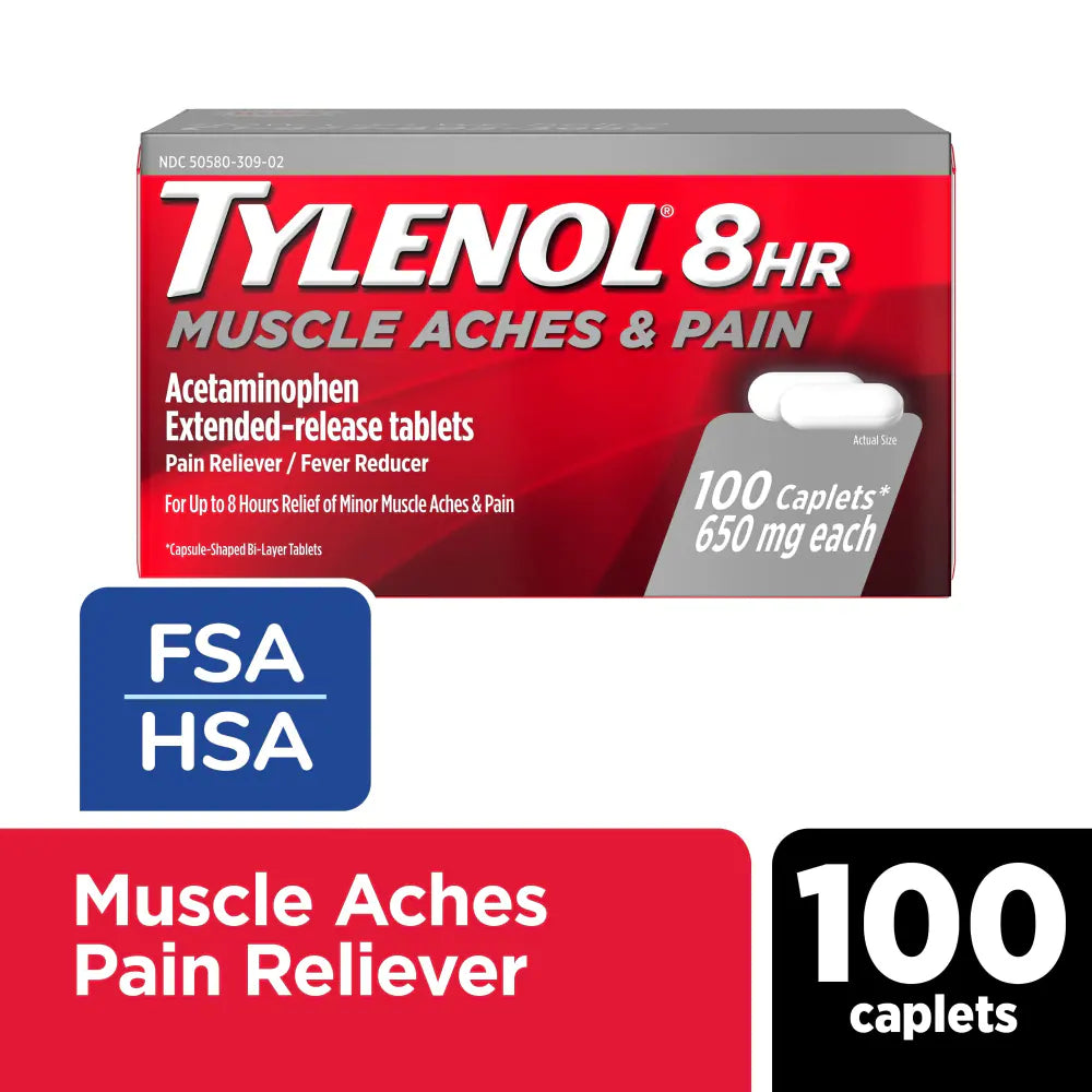 Tylenol 8 Hour Muscle Aches & Pain Tablets With Acetaminophen 100 Ct