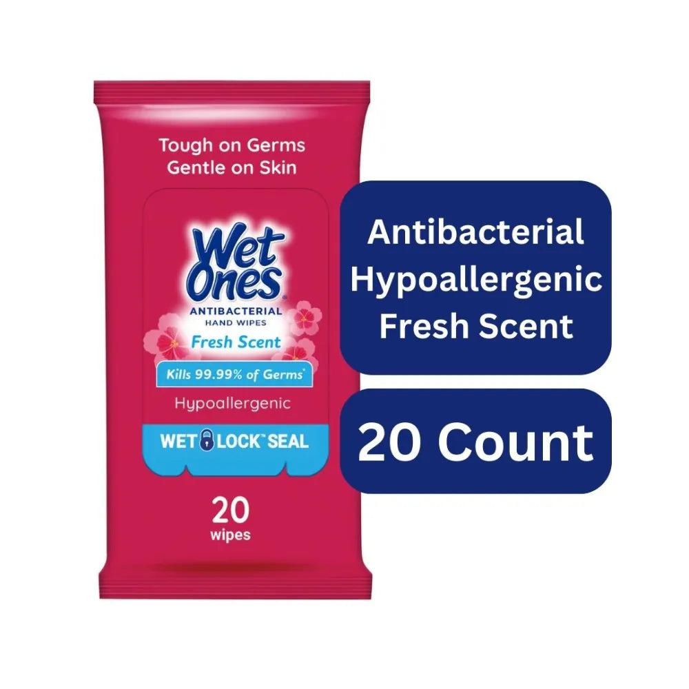 Wet Ones Hand Wipes Fresh Scent Antibacterial Travel Pack