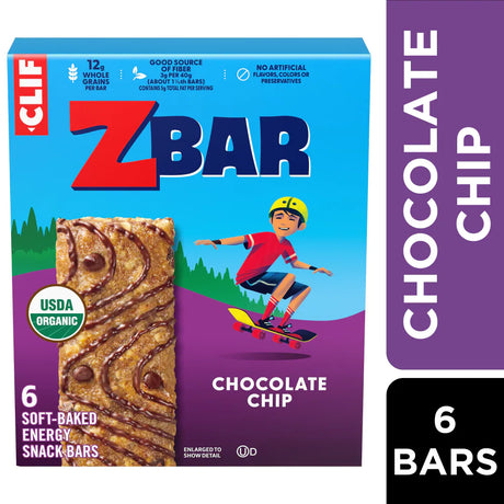 Zbar Chocolate Chip Organic Soft-Baked Energy Snack Granola Bars 6 Ct